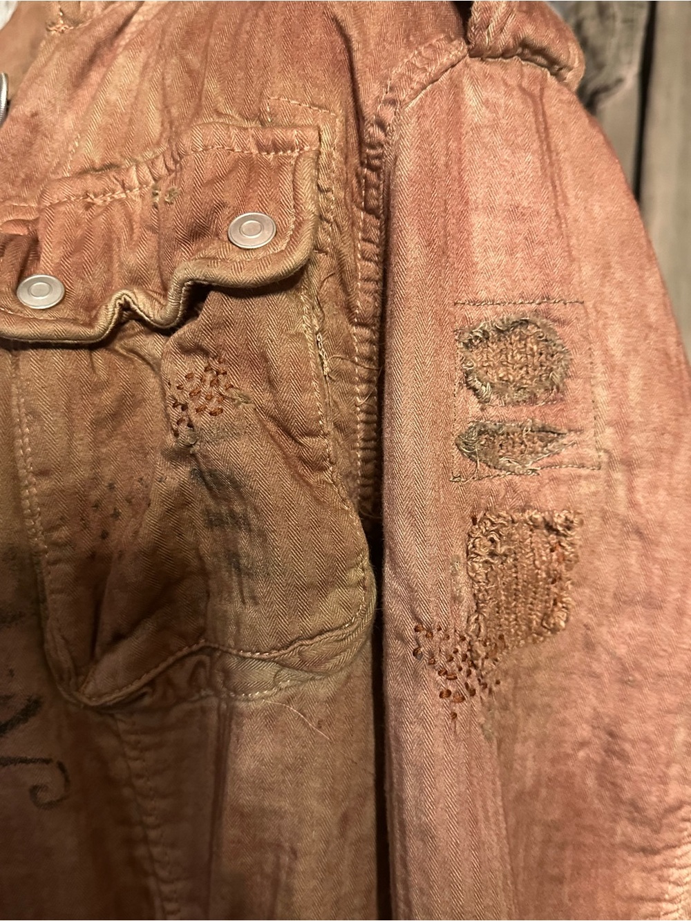 Upcycled // heavily mended salvaged jacket - Picture 4 of 14